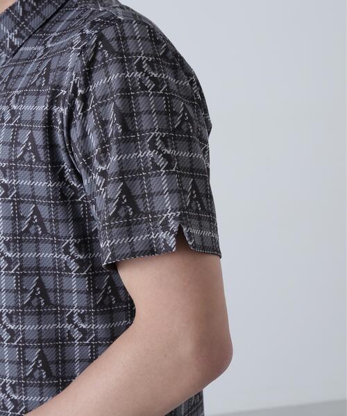 St ANDREWS ポロシャツ トリコットメッシュロゴチェックプリント半袖
