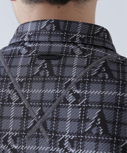 St ANDREWS ポロシャツ トリコットメッシュロゴチェックプリント半袖