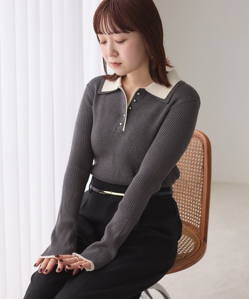 「VIS」 長袖ニット FREE ブラウン レディース_画像5