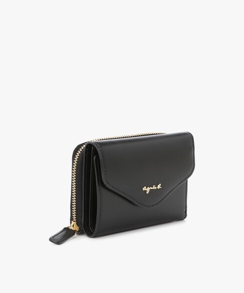 agnes b.（アニエスベー） 財布 レザー 三つ折り ミニ ウォレット ”ava
