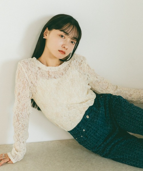 「VANNIE U」 長袖カットソー FREE アイボリー レディース_画像2