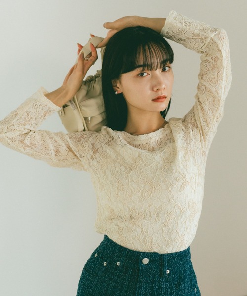 「VANNIE U」 長袖カットソー FREE アイボリー レディース_画像3