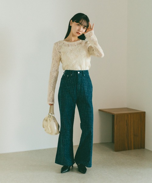 「VANNIE U」 長袖カットソー FREE アイボリー レディース_画像4