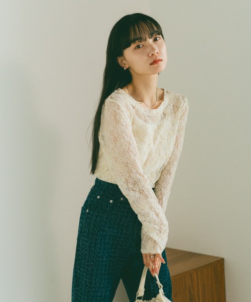 「VANNIE U」 長袖カットソー FREE アイボリー レディース_画像5