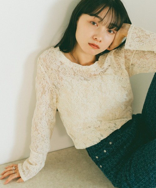 「VANNIE U」 長袖カットソー FREE アイボリー レディース_画像8