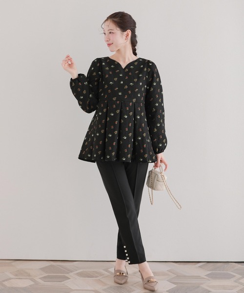 Fit more（フィットモア） ブラウス シャツ シアージャガード花柄