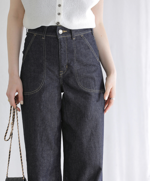 ジーンズ デニム デニムパンツ 「洗える」SOMETHING / サムシング LISA LACE UP WIDE レディース_7