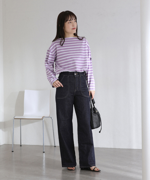 ジーンズ デニム デニムパンツ 「洗える」SOMETHING / サムシング LISA LACE UP WIDE レディース_12