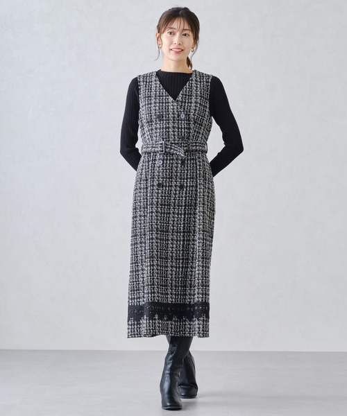 「MISCH MASCH」 ノースリーブワンピース M ホワイト レディース