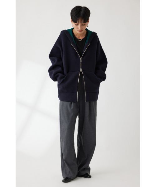 「crie conforto」 ジップアップパーカー FREE ネイビー レディース_画像3