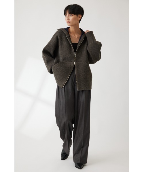 「crie conforto」 ジップアップパーカー FREE ネイビー レディース_画像7