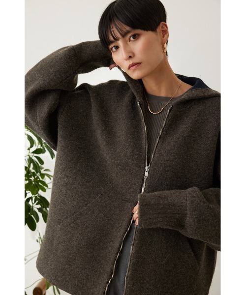 「crie conforto」 ジップアップパーカー FREE ネイビー レディース_画像8