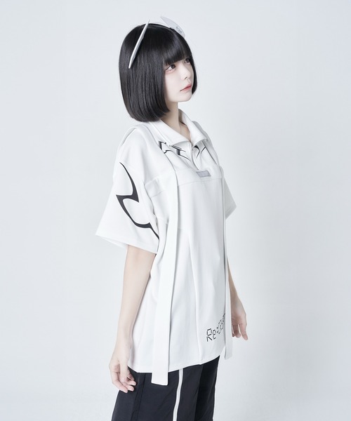Re：CRYPT（リクリプト） tシャツ ハーフジップ切り替えテープトップス