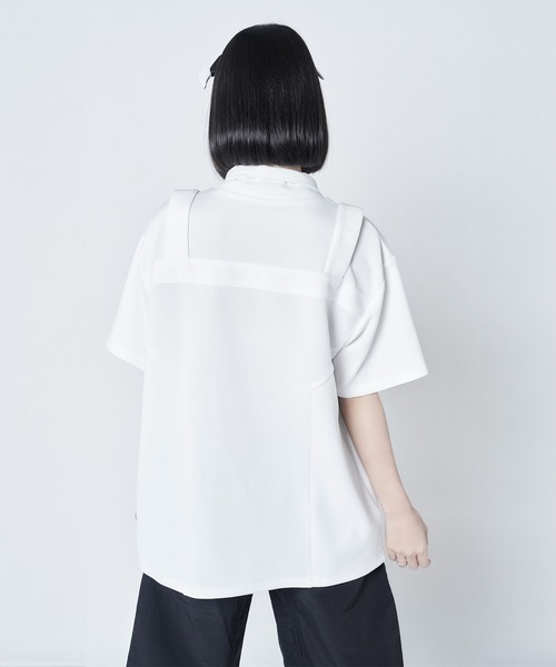 Re：CRYPT（リクリプト） tシャツ 半袖 ハーフジップ切り替えテープ