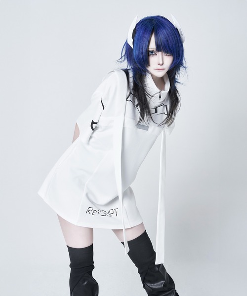 Re：CRYPT（リクリプト） tシャツ ハーフジップ切り替えテープトップス