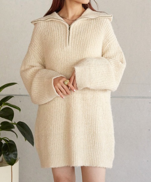 「w closet」 長袖ニット FREE オフホワイト レディース_画像5