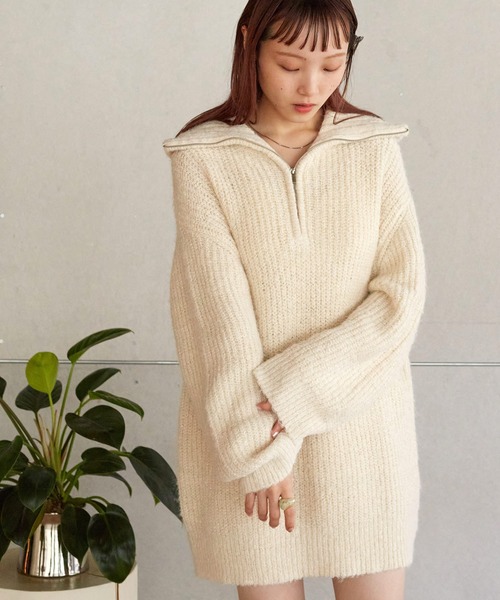 「w closet」 長袖ニット FREE オフホワイト レディース_画像8