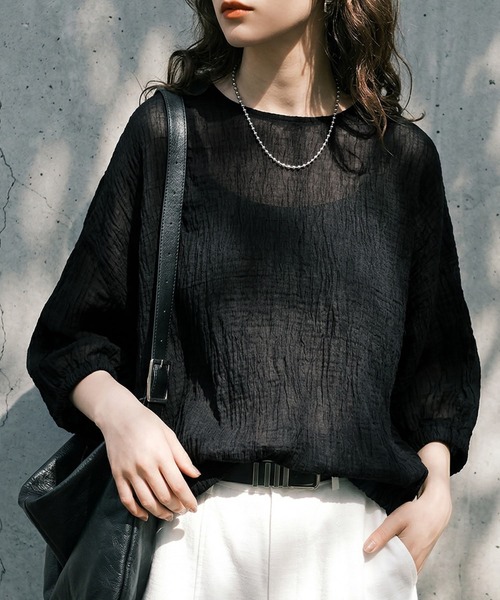 antiqua（アンティカ） antiqua tシャツ シアー ドルマントップス