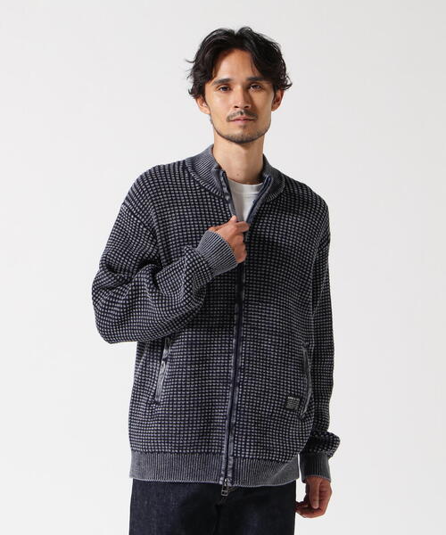 「AVIREX」 ニットカーディガン 2XL ネイビー メンズ_1