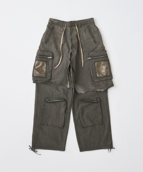 カーゴパンツ ADAMPATEK　grunge layered Cargo Pants レイヤードカーゴパンツ メンズ レディース_2