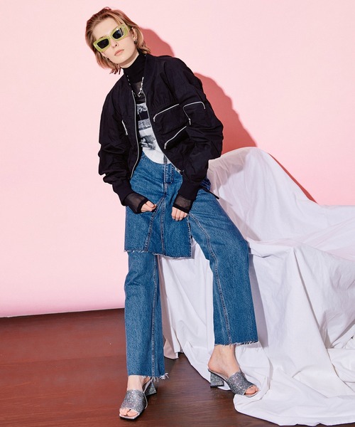 「MAISON SPECIAL」 デニムパンツ 36 ブルー レディースの画像