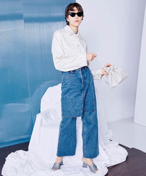 「MAISON SPECIAL」 デニムパンツ 36 ブルー レディースの画像