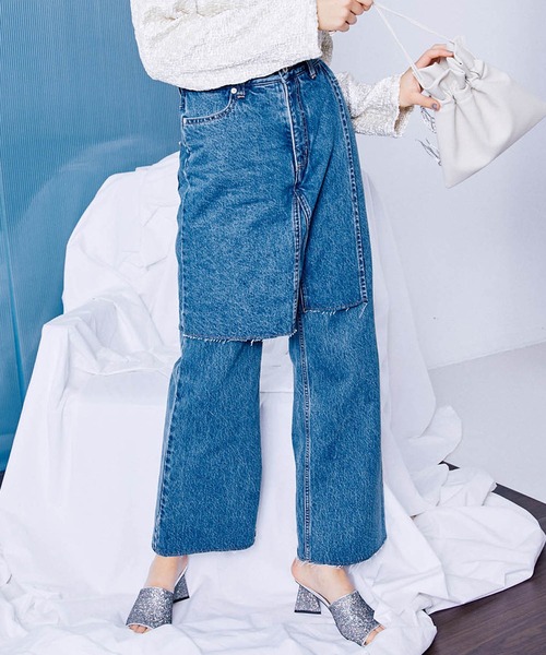 「MAISON SPECIAL」 デニムパンツ 36 ブルー レディースの画像