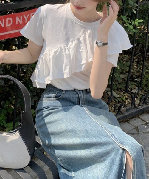tシャツ 半袖 斜めフリルデザインTシャツ レディース : ZOZOTOWN Yahoo tシャツ 半袖 斜めフリルデザインTシャツ レディース : ZOZOTOWN Yahoo