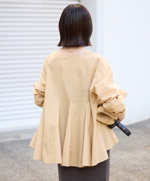 「SLOBE IENA」 長袖ブラウス FREE ネイビー レディースの画像