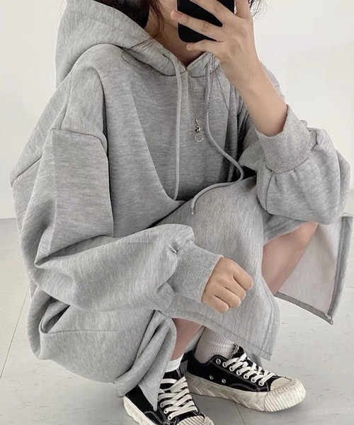 「shopnikoniko」 長袖ワンピース フリー グレー レディース_画像6
