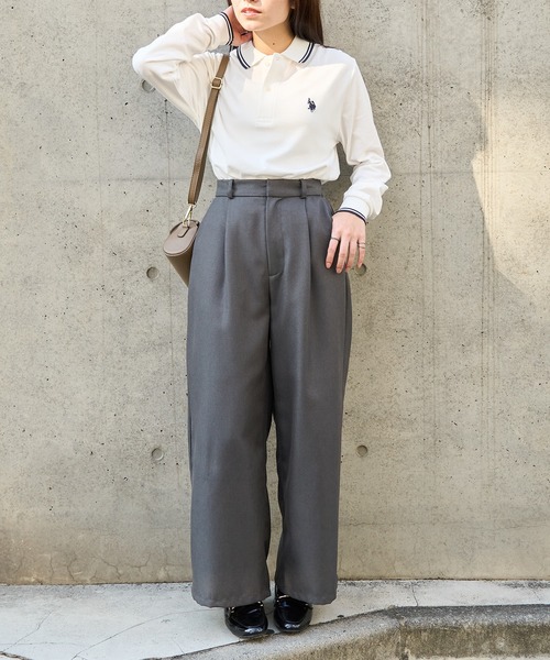 「U.S. POLO ASSN.」 長袖ポロシャツ M ネイビー レディース_画像7
