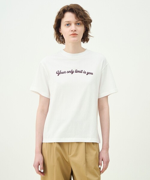 tシャツ コットンロゴプリント Tシャツ レディースの画像