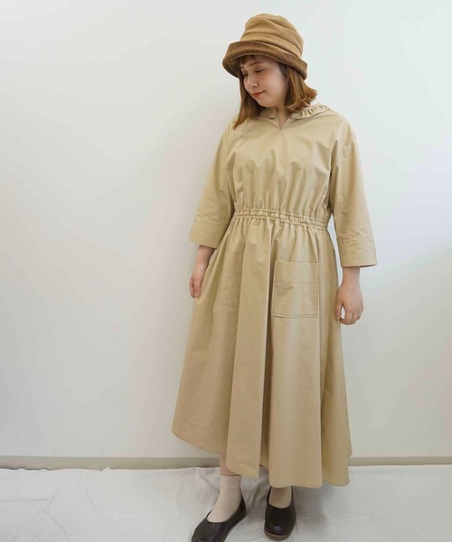 「haupia」 7分袖ワンピース 38 ベージュ レディース_画像6