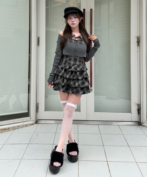one after another NICE CLAUP サンダル フェイクファーサンダル