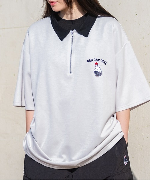 「Red Cap Girl」 半袖シャツ MEDIUM チャコールグレー メンズ_画像8