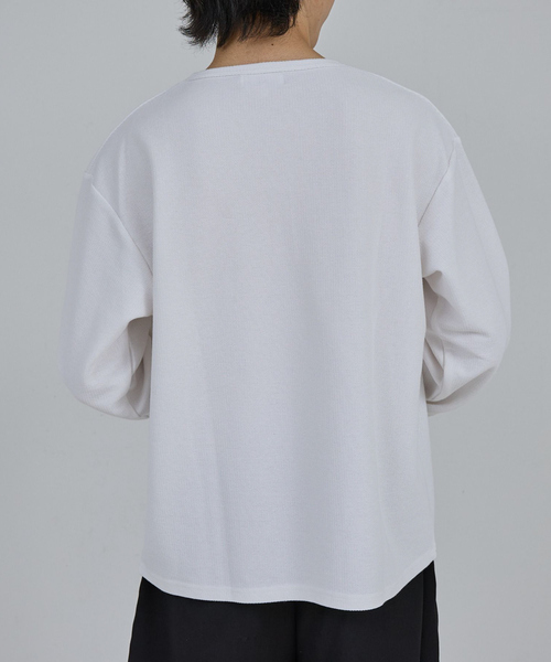 「AH ABAHOUSE」 長袖Tシャツ 46 グレイッシュベージュ メンズ_画像4