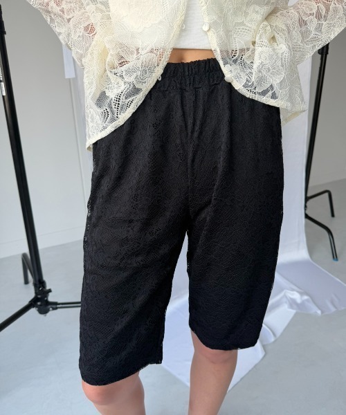 AIC. ハーフパンツ パンツ 短パン レースバイカーショーツ レディース