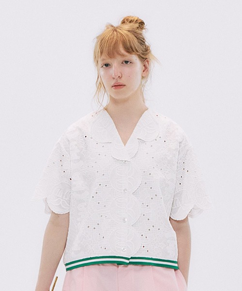 tsumori chisato studio clip マラカスレースシャツ　白 studio CLIP（スタディオクリップ） ブラウス シャツ 「tsumori