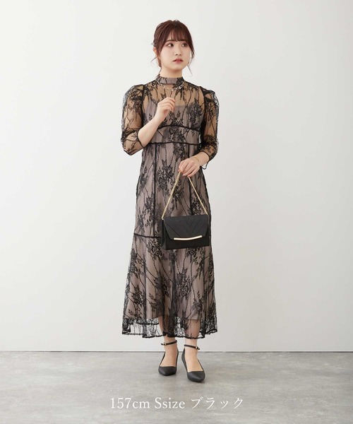 「Dorry Doll」 7分袖ワンピース S ブラック レディース_画像4