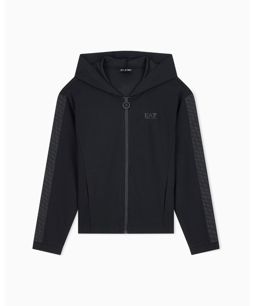 新品タグ付 EA7 EMPORIO ARMANI ジップパーカー M 黒 細身 EA7 パーカー 「オンライン限定」「エンポリオ アルマーニ EA7