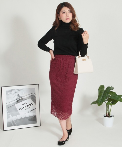 Julia Boutique スカート 総レースタイトスカート/510566L