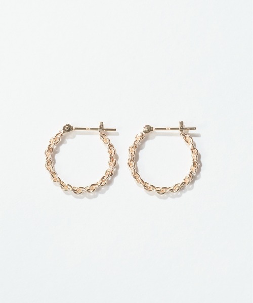 Jewel closet by L&Co. ピアス K10 デザイン フープピアス レディース