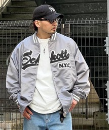 ジャケット スタジャン SCHOTT-NYLON VARSITY JACKET/ショット