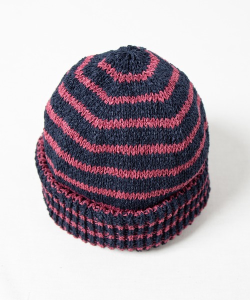 PACS / ニットキャップ/--/ポリエステル/YLW/総柄/メンズ// RACAL（ラカル） ニット帽 ニットキャップ 和紙混紡ボーダーニット