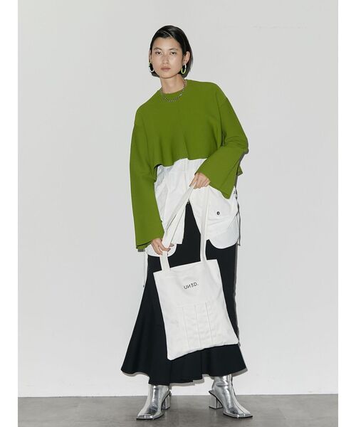 UN3D バックオリガミコート　ミドル丈　サンド　厚生地　バックシルエット　古着 UN3D. トートバッグ ORIGAMI POCKET TOTE / オリガミポケット