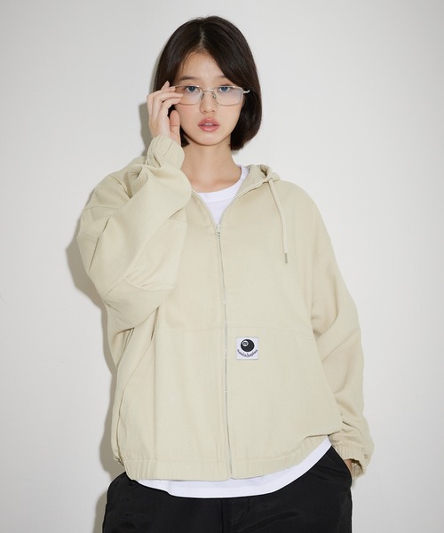 フード シュートブルゾン M〜2XL ウォッシュ加工 LACOSTE｜ヴィンテージウォッシュ加工 ツイルスタンドジップ