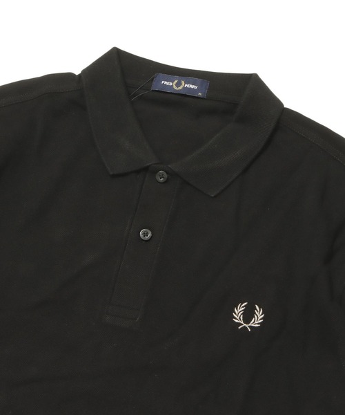 フレッドペリー【黒】ポロシャツ コットン 100% L FRED PERRY（フレッドペリー） ポロシャツ LS PLAIN FRED PERRY SHIIRT