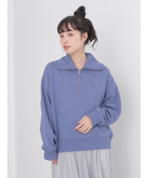 EARTH セットアップ earth music&ecology トレーナー スウェット ハーフZIP