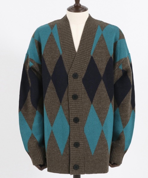 CAMBIO（カンビオ） カーディガン mcg3293- オーバーサイズアーガイル