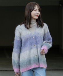 AMERICAN RAG CIE カーディガン シャギーグラデーションニット